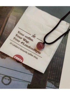 草莓晶黑曜石情侣简约转运珠原创