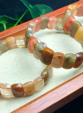 天然彩发晶手牌 约9*14毫米左右 diy配饰简约百搭礼物