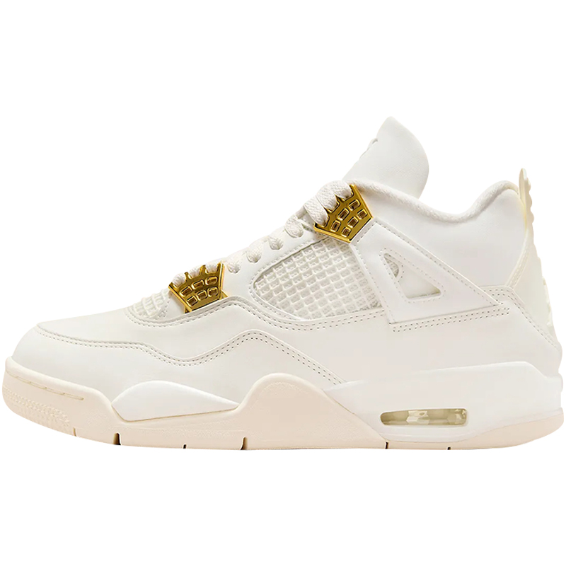 小鸿体育Air Jordan 4 AJ4 帆白金 中帮 复古篮球鞋 AQ9129-170