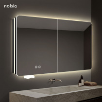 Space Aluminum Bathroom Bathroom Mirror Cabinet Alone With Light Smart Bathroom Mirror Cabinet Hanging Wall Containing Wash Face Mirror Wall-mounted