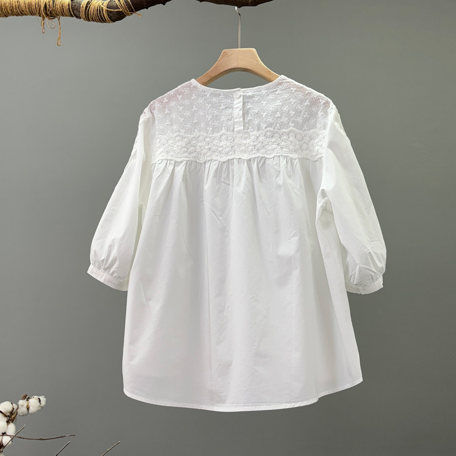 通勤优雅气质纯棉五分袖衬衫女娃娃衫2025春夏百搭显瘦打底衫小衫,淘宝优惠券,粉丝福利购,淘宝优惠卷