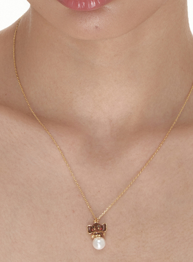 秋冬复古小福象珍珠项链轻奢项链