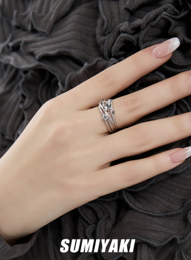 SUMIYAKI熔岩锆石流体开口戒指