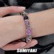 SUMIYAKI Stone of Wisdom Natural Amethyst Bracelet Balanced Emotional Metal Bracelet Bestie Gift