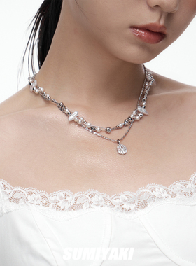 SUMIYAKI破碎珍珠双层锁骨链