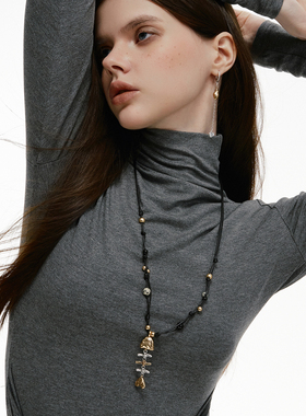 年年有鱼纳福项链复古串珠叠戴