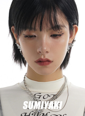 SUMIYAKI生化蝴蝶耳环液体金属风