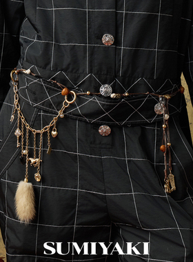 西部牛仔小马编绳腰链手工配饰