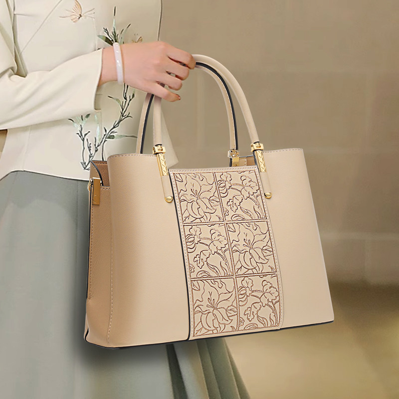 pierpolo女包新中式包包新款刺绣手提包大气真皮妈妈包包生日礼物,淘宝优惠券,粉丝福利购,淘宝优惠卷