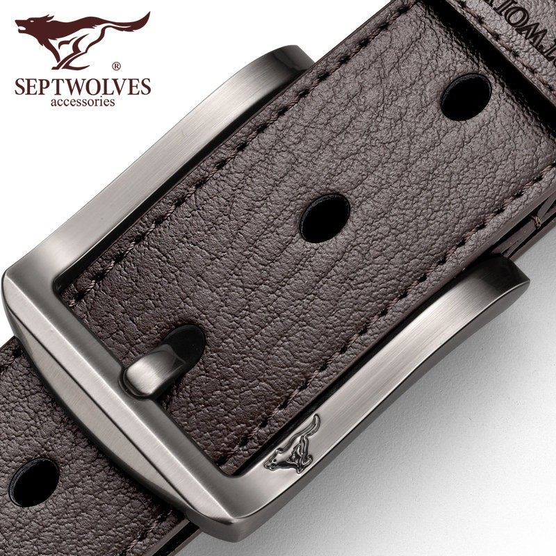 七匹狼皮带男针扣男士真皮腰带 夏季新款牛皮休闲裤带纯名牌正品,淘宝优惠券,粉丝福利购,淘宝优惠卷