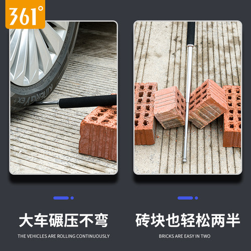 361实心甩棍狗打棒防身自卫合法用品车载便携三节伸缩摔棍甩棒辊 - 图3
