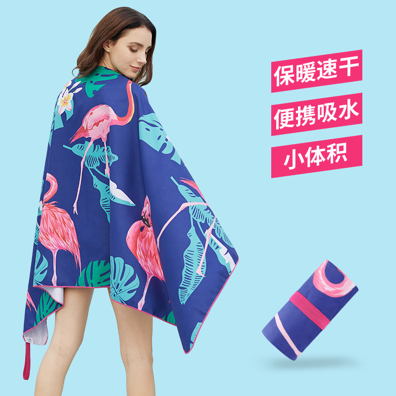 韩启运动户外专营店游泳浴巾女速干毛巾大人快干吸水巾旅行健身泡温泉用品海边沙滩巾0
