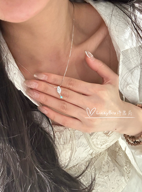 「蓝眼泪」马眼水滴帕拉伊巴925银项链简约蛇骨锁骨链百搭可拆卸