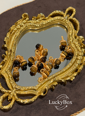 「榛果可可」天然虎眼石吊坠秋冬美拉德拉丝工艺diy轻奢小众项链