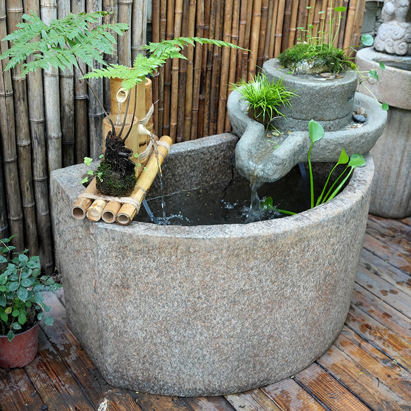 水磨坊户外庭院流水摆件循环水景观鱼池别墅花园大型鱼缸造景喷泉,淘宝优惠券,粉丝福利购,淘宝优惠卷