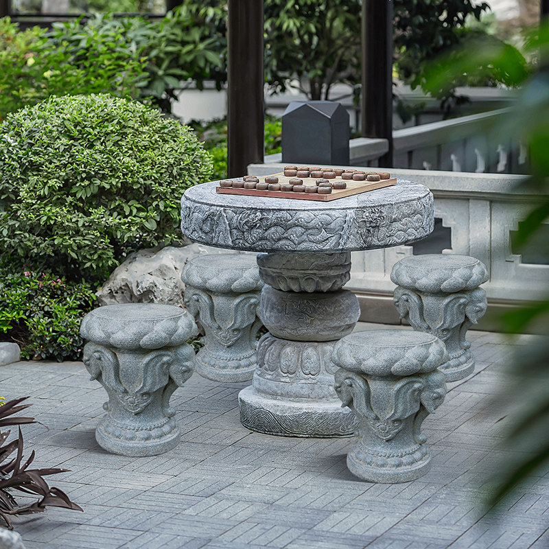 水磨坊中式庭院造景布置吉象凳子户外仿石墩底座别墅花园装饰摆件,淘宝优惠券,粉丝福利购,淘宝优惠卷