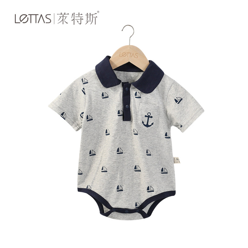 纯棉短袖夏季宝宝衣服外出服爬服 lettas连身衣/爬服/哈衣