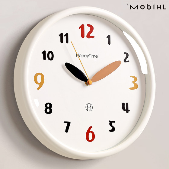Simple and versatile! ins cream style silent wall clock