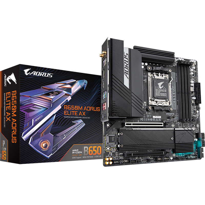 技嘉B650 M AORUS ELITE AX主板支持CPU AMD7000系处理器D5内存-图0