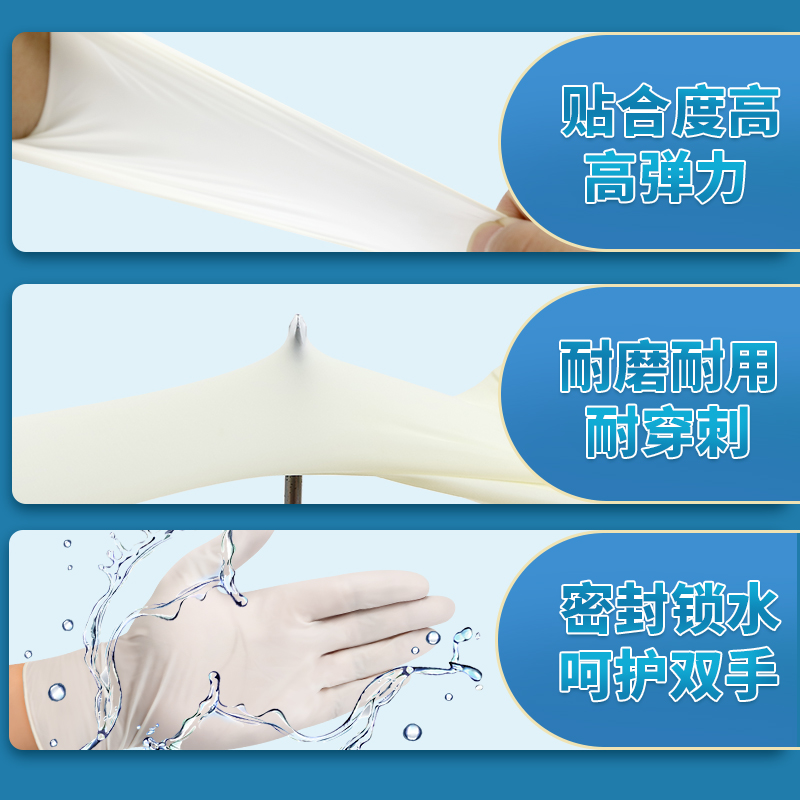 华晨医用一次性橡胶检查手套医疗医生专用非无菌加厚乳胶耐用耐磨 - 图2