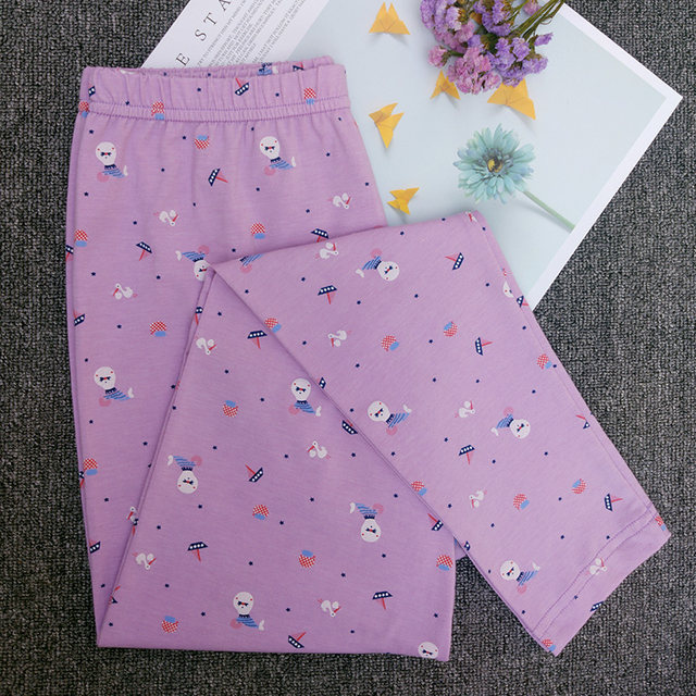 Combed cotton student printed girls' winter trousers Combed cotton student printed girls' winter trousers