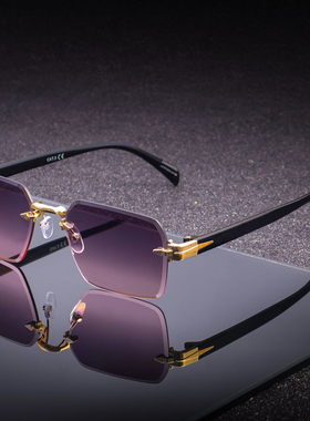 亚马逊无框切边方形太阳镜男女爸妈旅游防晒墨镜防紫外线彩色眼镜