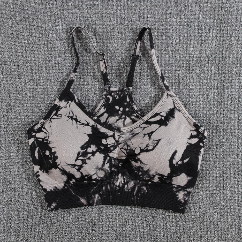 Yoga Shorts Set Tie Dye Women Seamless Summer Bra Set High - 图3