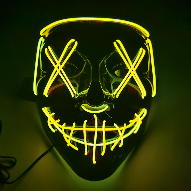 2pcs led light mask Halloween costume prop Scary Face mask - 图1