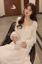 New Ins Sleeping Dress Pyjamas Woman Spring Autumn Season 2022 Summer Princess Wind Long Sleeve Short Sleeve Pure Cotton cotton Home