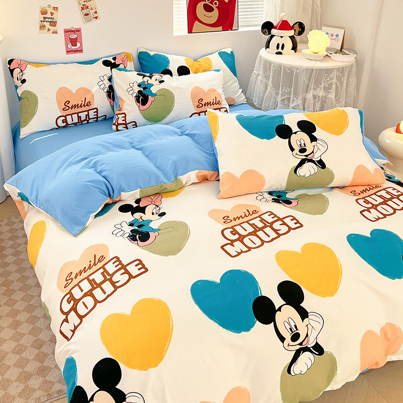迪士尼卡通床上四件套全棉纯棉儿童床品被套宿舍床单人三件套床笠,淘宝优惠券,粉丝福利购,淘宝优惠卷