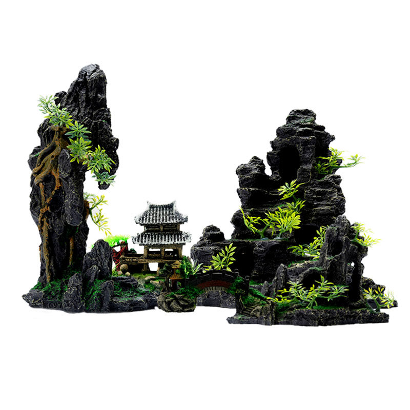 鱼缸造景装饰套餐假山石头水草水族箱布景大小摆件鱼虾龟躲避洞窝,淘宝优惠券,粉丝福利购,淘宝优惠卷