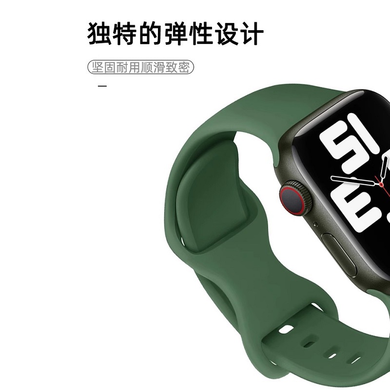 适用applewatch7代苹果手表s9表带iwatch9表带8/3/4/5/6/SE/7代s7硅胶运动替换表带49/42/40/41/45mm男女彩虹 - 图2