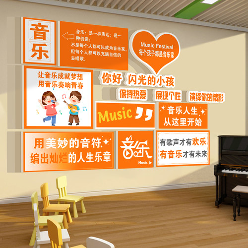 音乐教室布置装饰钢琴工作室琴行艺术培训机构文化背景墙面贴纸画-图2