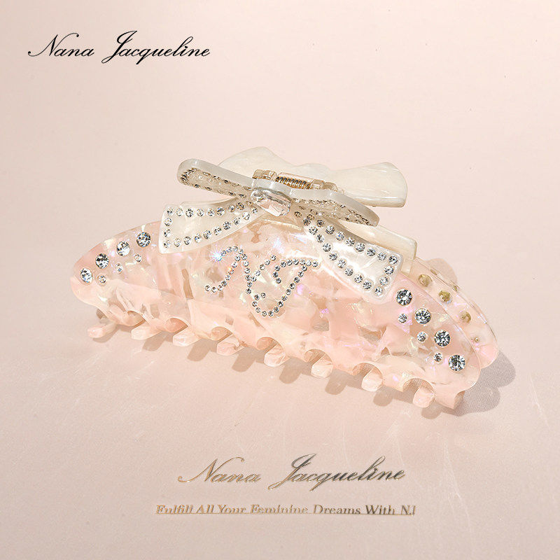 NanaJacqueline新款拼色小蝴蝶结醋酸板材仿钻抓夹女气质女神发夹,淘宝优惠券,粉丝福利购,淘宝优惠卷