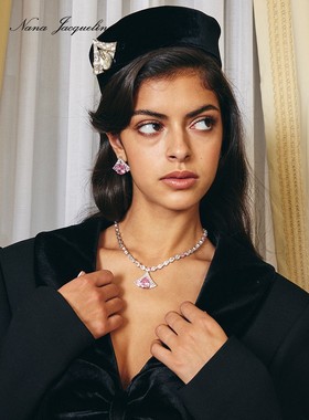 Nanajacqueline卢浮宫系列奢华时尚粉色渐变吊坠项炼女性覆古高端