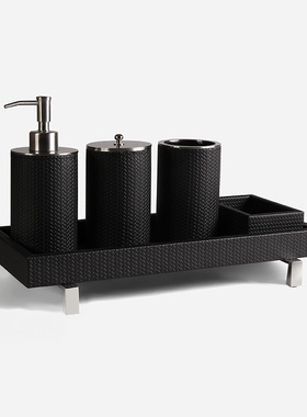 简约皮质卫浴乳液瓶装饰摆件