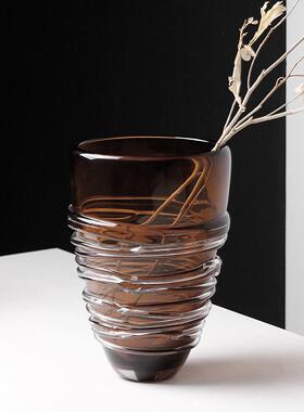 现代轻奢琉璃水培花瓶客厅玄关餐桌家居插花设计师花器装饰品摆件