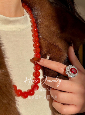 HERS赫斯珠宝红运当头红宝石新年红人造合成高定款戒指