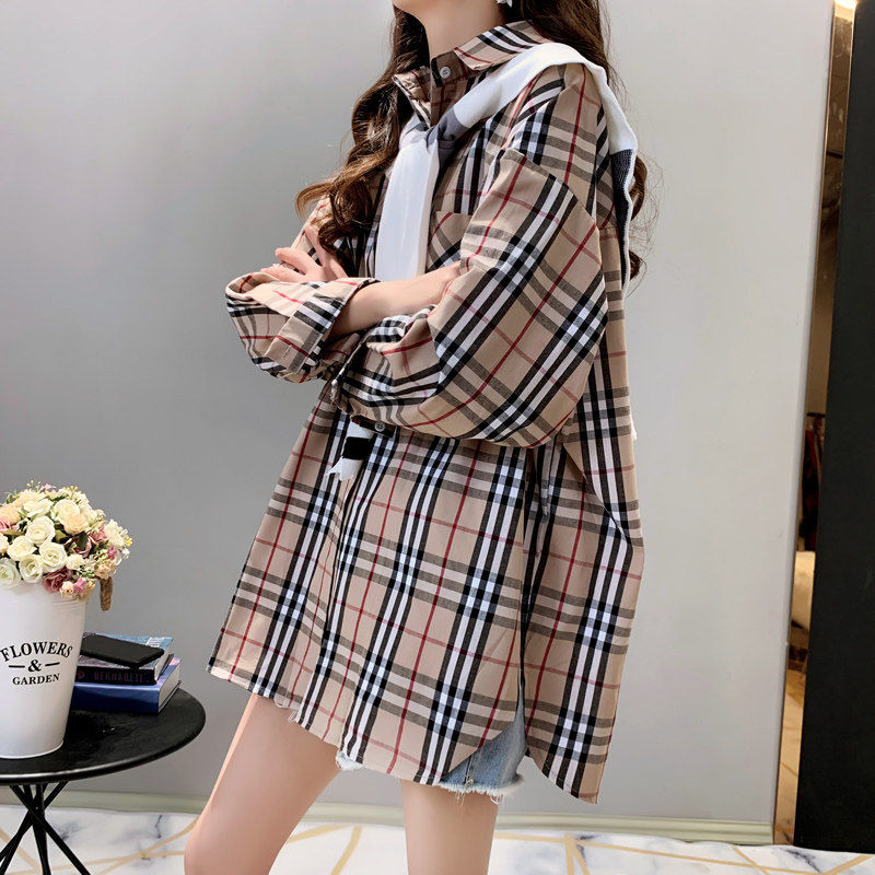 减10女宽松显瘦韩版2020秋冬款衬衫 卡卡小镇衬衫