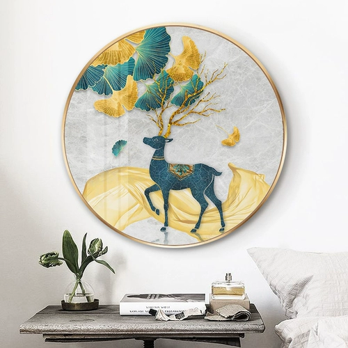 Cross Elk 2021 Новая гостиная ручная линия ручной вышиты круглая крыльца.