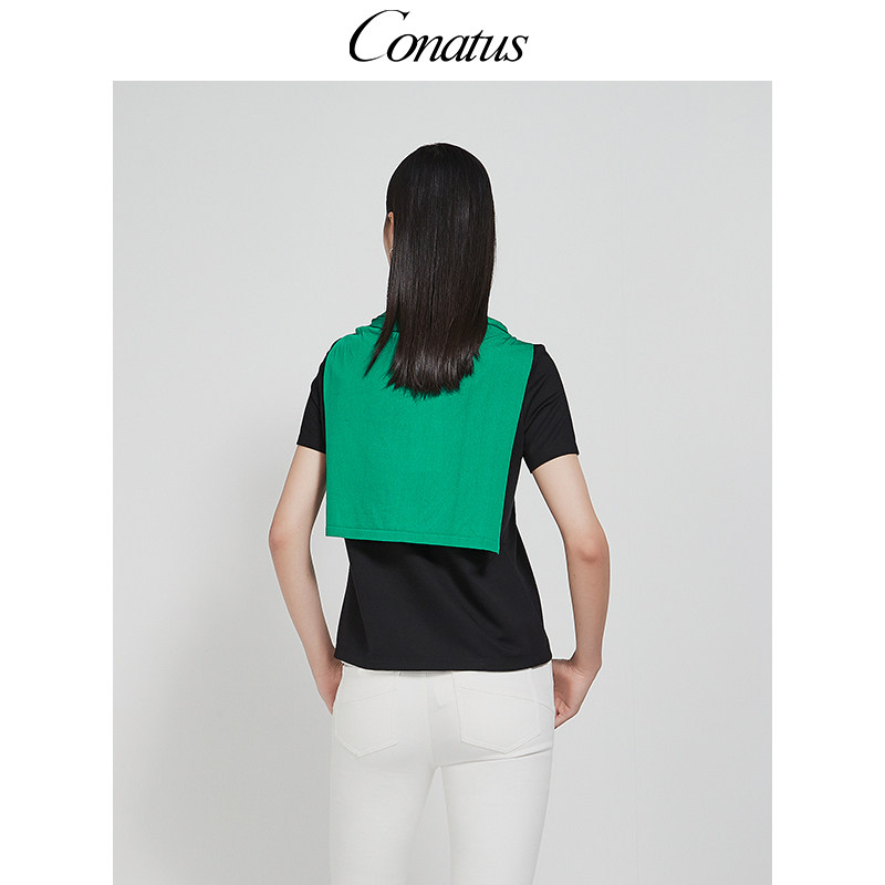 CONATUS/珂尼蒂思热销秋季新款女装气质百搭时尚高级质感针织披肩