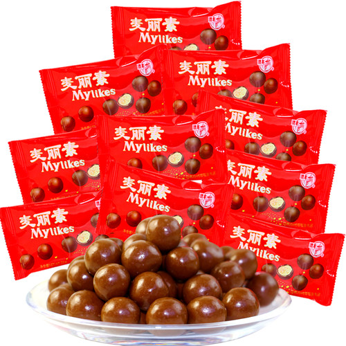 梁丰麦丽素巧克力儿童怀旧零食小吃糖果整箱包邮批发（代可可脂） - 图0