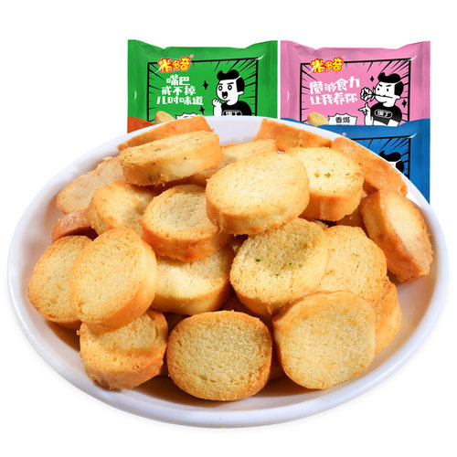 [19任选5件]米多奇烤馍片馍丁多口味烤香馍片馒头片饼干零食小吃 - 图0