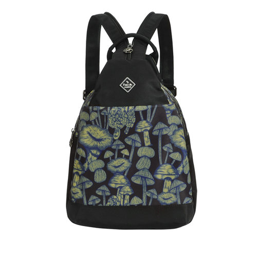 法姿小双肩背包尼龙女2025新品时尚个性背包韩版印花帆布运动胸包 - 图3