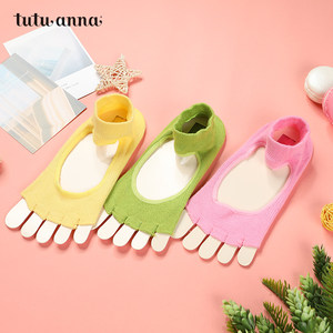 tutuanna短袜子 纯色多色可选女袜 春秋透气五指袜 多色任选