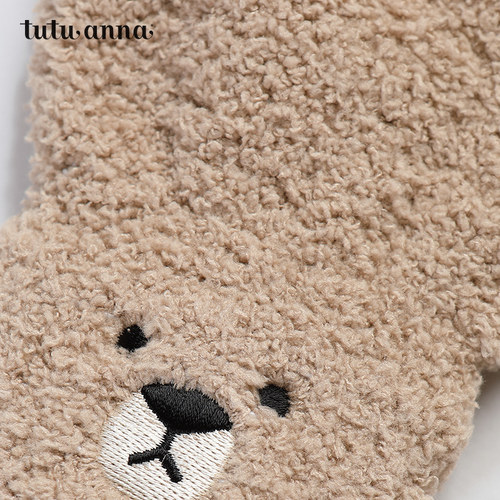 tutuanna 秋冬亲子款儿童可爱 毛绒保暖小动物图案刺绣手套男女款 - 图3