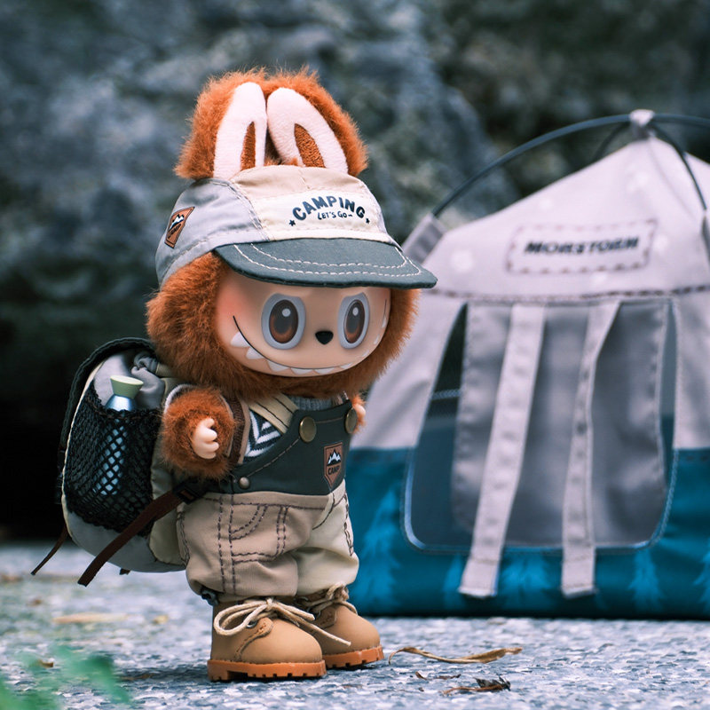 限量17cm拉布布露营套装labubu山系露营包背带裤潮玩娃衣原创,淘宝优惠券,粉丝福利购,淘宝优惠卷