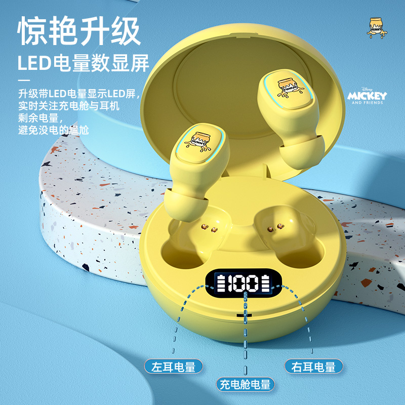 迪士尼蓝牙耳机官方正品联名真无线降噪超长续航女生款2024年新款