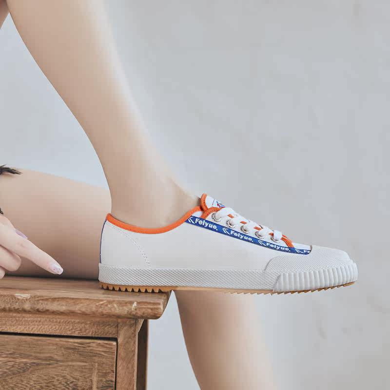 feiyue /飞跃新款低帮小白鞋潮女鞋 鼎蜀运动户外帆布鞋