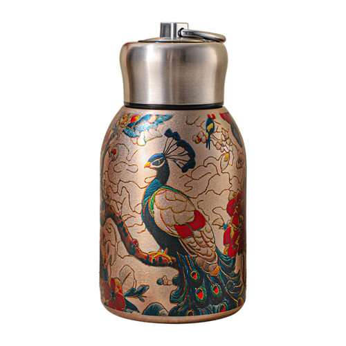 爆款国潮迷你金孔雀小胖丁不锈钢保温杯便携提环口袋杯随手杯 - 图3